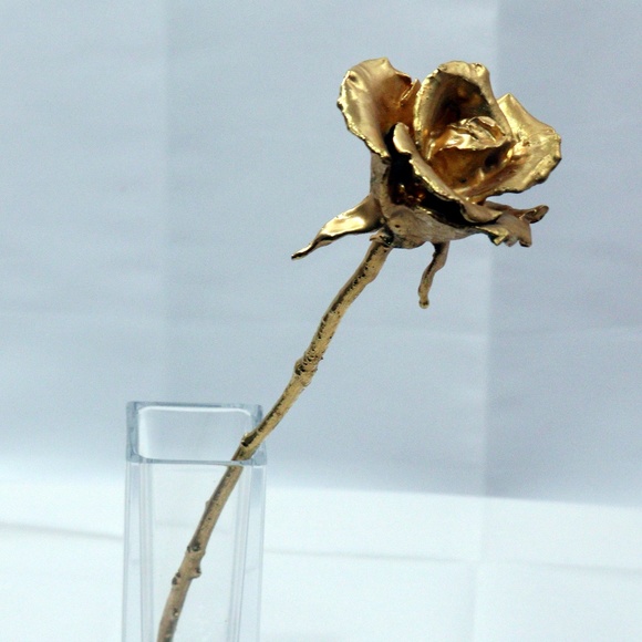 24K Gold Dipped Real Rose - Picture 1 of 7